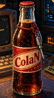 A pixel-art bottle of ColaN